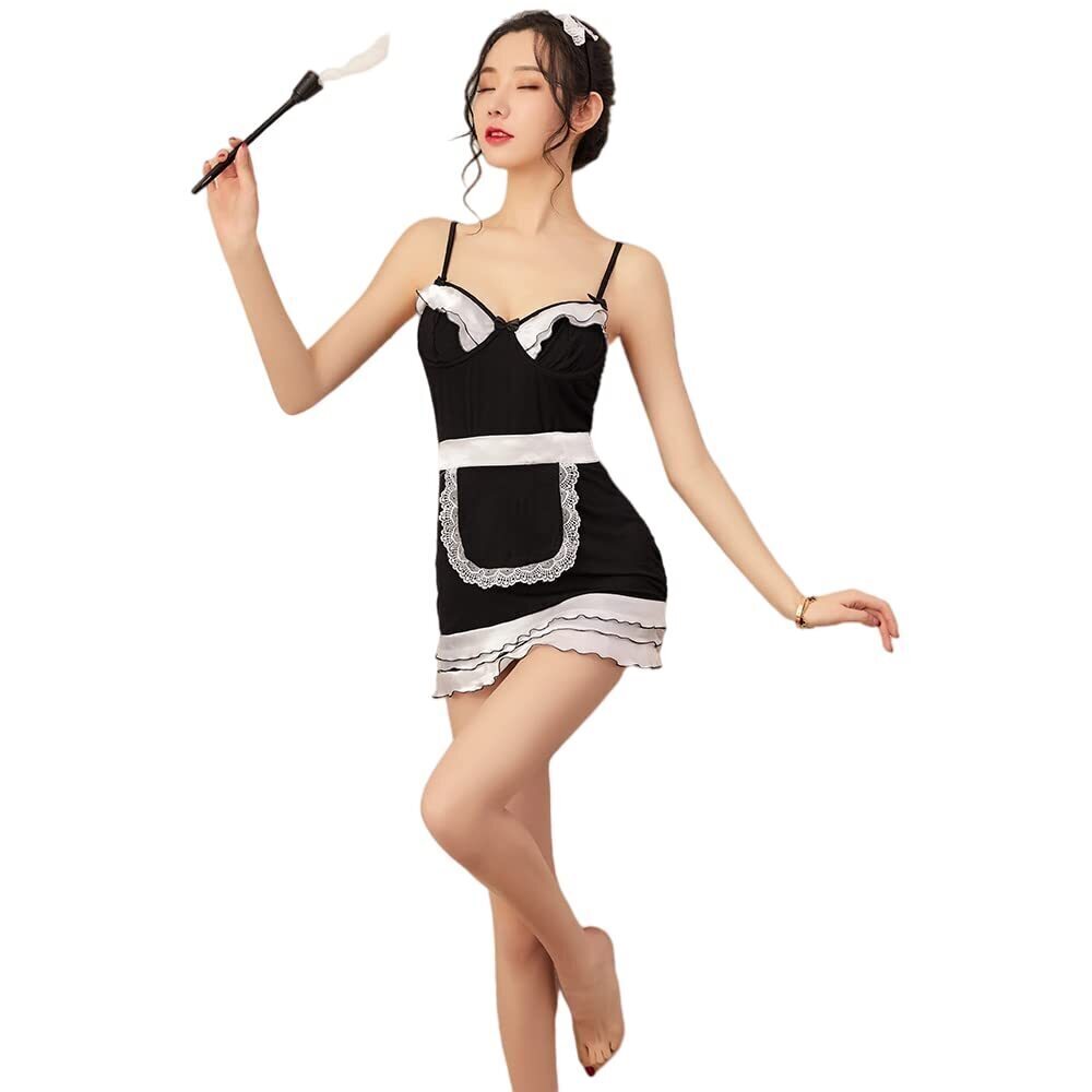 5233 Maid Outfit Japanese Anime Cosplay Lace Sexy French Maid Lingerie Set